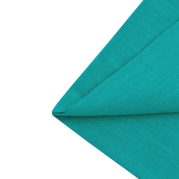 Jute Cotton Plain Fabrics Single Yarn Warp & Weaved Construction - Turquoise