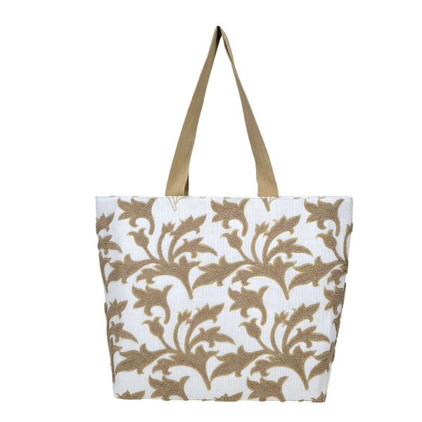 Embroidery Jute Tote Bag